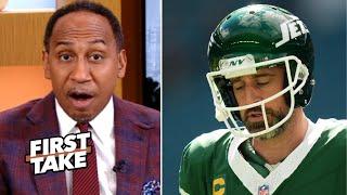 FIRST TAKE | Stephen A. on Aaron Rodgers talks culture and curses as Jets' playoff drought continues