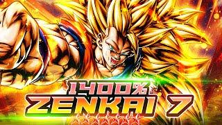 Z7, 1400%, 14* LF DRAGON FIST GOKU! THE HEAVEN SPLITTING DRAGON ROAR! | Dragon Ball Legends