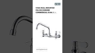 iVIGA Wall Mounted Polish Chrome Commercial Sink Faucet Review | Swivel Spout & Supply Lines