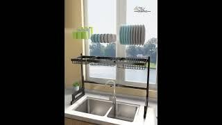 Over the sink dish drying rack #expand #dishrack #dishes #drainer #dryer #kitchen #organization