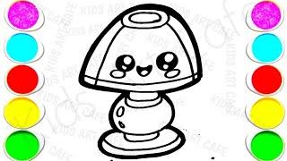 Cute Lamp Drawing and Coloring Tutorial for Children,Kids Art Cafe,1