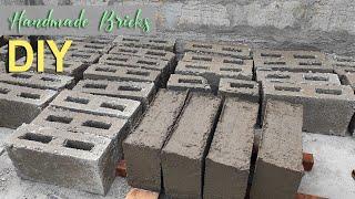 Super easy!! How To Make Bricks At Home! DIY Handmade Cement Bricks! Como hacer Ladrillos mas rápido