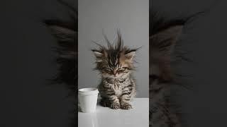 Powered by Coffee Only  #Fyp #Viral #Fluffy #KittenLove #Catsoftiktok #CoffeeFirst #MorningStruggl