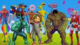 Siren Cartoon Vat vs King Kong vs Harley Quinn vs Ice Scream Man vs Spiderman vs CatNap vs Hulk