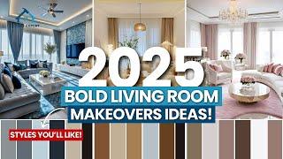 Bold Living Room Makeover Ideas 2025 | Unique Furniture Layout | Color Accents Inspiration