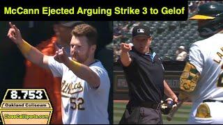 E91 - Kyle McCann Ejected Arguing DJ Reyburn's Strikeout Call on Zack Gelof in Oakland