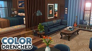 Navy Blue Color-Drenched Apartment // The Sims 4 Speed Build: Apartment Renovation