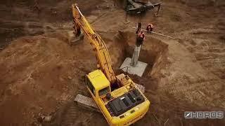 Установка опоры ЛЭП 750 кВ
