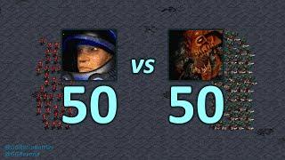 50 Marines vs 50 Hydralisks - Even Numbers - StarCraft Retro Battles