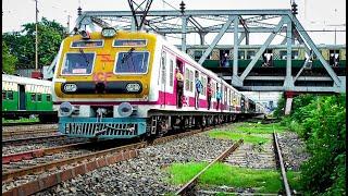 Incredible Sight : Double Decker Train over Train Crossing & Perfect Parallel Race Between EMU Train