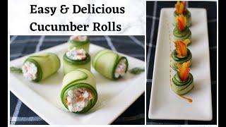 How to make Cucumber Rolls |Quick & Easy Snacks| Healthy, Delicious Appetizer |Vegan|