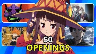 ANIME OPENING QUIZ - 50 Openings [VERY EASY - VERY HARD]