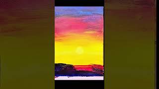 Sunset painting tutorial for beginners #beginnerart #art #acrylicpaintingtutorial #painting