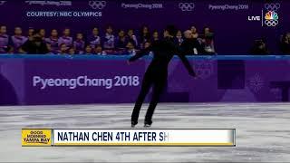 Nathan Chen in fourth after short program on Thursday