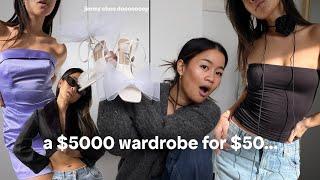 Trying to thrift + diy my $5000 DREAM wardrobe… for $50 lol