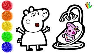 How to Draw Peppa and Chloé with Baby Evie  Super Cute Scene! - Bee Art TV