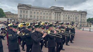 Massed Bands of the Guards Rehearse Trooping the Colour 2024