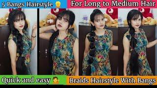 Bangs With Ponytails | Style Your Bangs With These Hairstyles | Hairstyle for Long to medium Hair