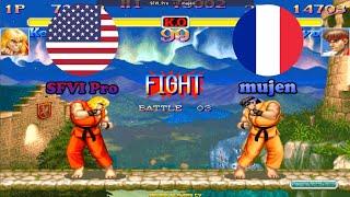 #arcade Super Street Fighter 2 Turbo  SFVI Pro (Usa) vs mujen (France) 超级街霸2X