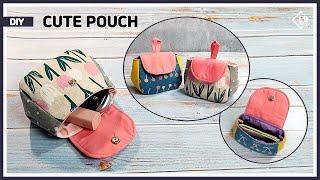 DIY Cute mini pouch / coin pouch / free pattern / sewing tutorial [Tendersmile Handmade]