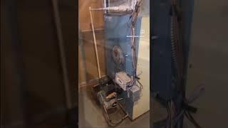 Old oil furnace replaced with new high efficiency gas furnace