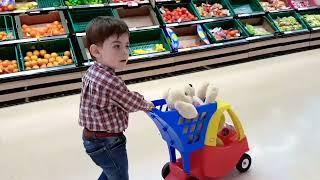 Alex doing Shopping with Cozy Coupe Cart * Nursery Rhymes