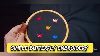 BUTTERFLY EMBROIDERY | Simple all over Butterfly embroidery | Embroidery Series #13 | Zafrin Banu