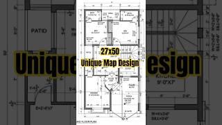 27x50 House Map Design, UNIQUE Floor Plan 5 Marla #5mala #floorplan #ytshorts