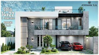 Modern House Design with 5 Bedrooms Family Home | 14x22m 2 Storey | Jorman HomeDesigns