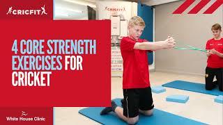 4 CORE STRENGTH EXERCISES FOR CRICKET | Exercises for Cricketers | Cricket Fitness Training