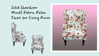 Solid Sheesham Wood Fabric Relax Chair For Living Room.||#douceurfurniture#funiture