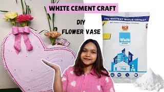 DIYWhite Cement Craft Ideas Pinterest Inspired Heart Shape Flower Vase #diy #whitecementcraft #art