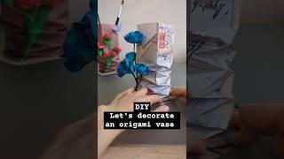 Creative DIY: Decorate Your Origami Paper Vase #diy #origamiArt #papercrafting