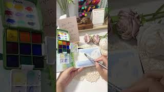 Use Travel Watercolor Set To Make Ocean Comes Alive In Journal #watercolor #watercolorart #painting