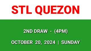 STL Quezon result today 4pm draw afternoon result 2nd draw Philippines October 20, 2024 Sunday