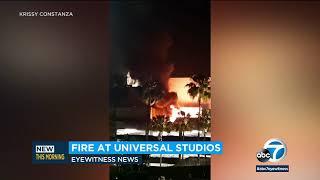 Fire erupts at Universal Studios theme park before being extinguished by firefighters | ABC7