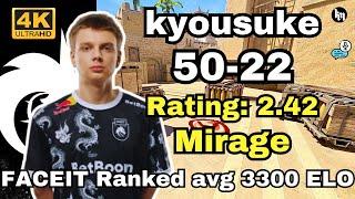 kyousuke 50Kills!!! rating:2.42 (Mirage) | FACEIT avg 3300 elo | Dec 26, 2024 #cs2 #pov