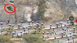 Horrible! Ukrainian FPV drones brutally bombards Russian Infantry Platoon and Equipment in Kharkiv