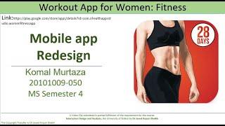 Workout App for Women: Fitness: Redesign Mobile App Project