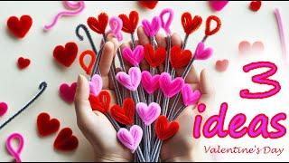 WHICH IDEA DID YOU LIKE THE BEST  3 ideas for hearts made of pipe cleaner  VALENTINE'S DAY 