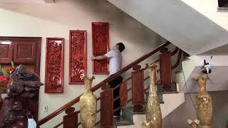 Treo tranh tứ quý lên tường theo bậc cầu thang