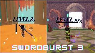 Grinding level 85 to 105 (max) in Swordburst 3 || Roblox