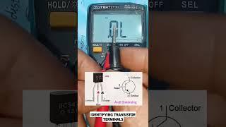 The video identification of transistor terminals; Emitter, base and collector, using a multimeter