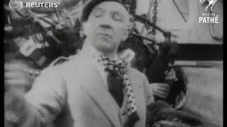 USA: Scotsmen Sir Harry Lauder and Sir Thomas Lipton visit America (1928)