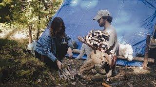 Building the Back Wall & Door Frame - Building a Long-term Camp | Entry: 006 - Camp Firlend