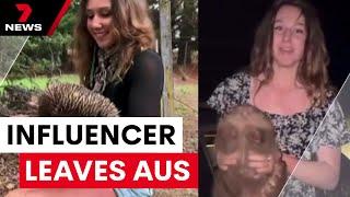 US influencer Sam Jones leaves Australia amid furious backlash over wombat video | 7NEWS
