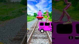 Pink , blue orange & alien dance Vs train funny vfx video #shorts #vfx #funny