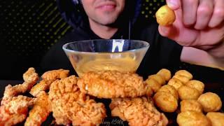 ASMR EATING chicken wings, nuggets, croquettes | crunchy eating sounds |