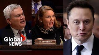 Heated moment after Democrats on House Oversight Committee call for Elon Musk to testify