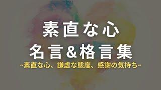 素直な心【名言&格言集】~素直な心、謙虚な態度、感謝の気持ち~